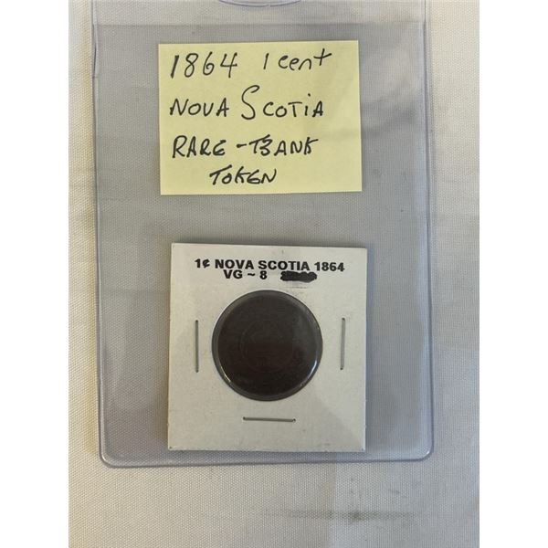 1864 1 CENT NOVA SCOTIA RARE BANK TOKEN