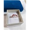 Image 1 : GOLD VERMEIL 925 STERLING SILVER RING, SET W/ PINK AND WHITE STONES