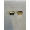 Image 2 : 2 VINTAGE GOLD PLATED RINGS AND r&b 14K NICKLACE W/ 2 PENDANTS