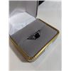 Image 1 : 925 STERLING SILVER BLACK STONE RING SIZE 8