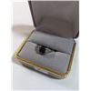 Image 2 : 925 STERLING SILVER BLACK STONE RING SIZE 8