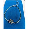 Image 1 : TURQUOISE MICRO STONES BEADS AND ABELONE INLAID TURTLE PENDANT SELF ADJUSTING BRACELET
