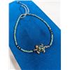 Image 2 : TURQUOISE MICRO STONES BEADS AND ABELONE INLAID TURTLE PENDANT SELF ADJUSTING BRACELET
