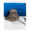 Image 4 : HAND CRAFTED SILVER FILLGREE PURSE PENDANT W/ LONG CHAIN NECKLACE