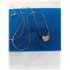 Image 1 : 925 STERLING SILVER ITALY SNAKE SKIN CHAIN W/ 925 STERLING SILVER AND STONES PENDANT NECKLACE