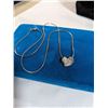 Image 2 : 925 STERLING SILVER ITALY SNAKE SKIN CHAIN W/ 925 STERLING SILVER AND STONES PENDANT NECKLACE