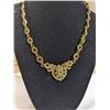 Image 1 : VINTAGE GOLD TONE W/ SPARKLING WHITE RHINESTONES NECKLACE