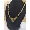 Image 2 : VINTAGE GOLD TONE W/ SPARKLING WHITE RHINESTONES NECKLACE
