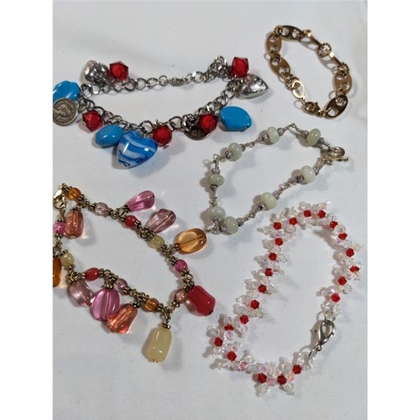 5 MISC BEADS BRACELETS