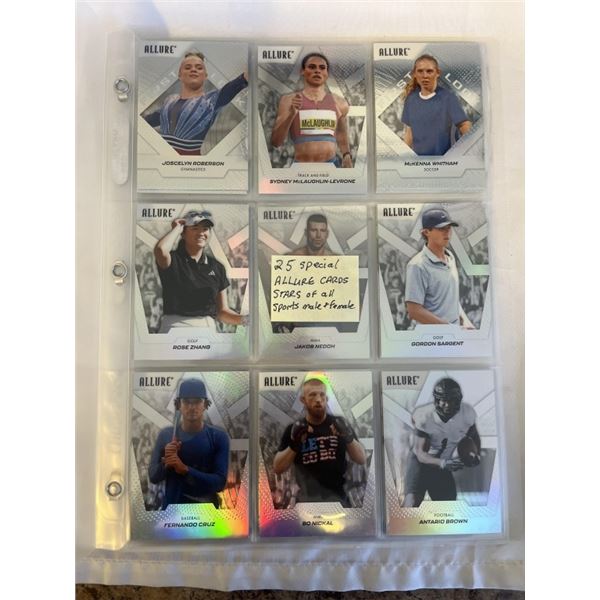 25 SPECIAL ALLURE CARDS, STARS OF ALL SPORTS, MALE AND FEMALE