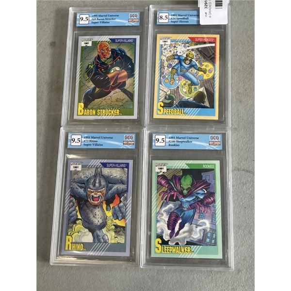 4 GRADED SUPER HERO CARDS