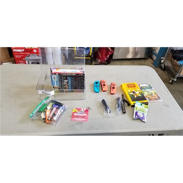 LOT OF NINTENDO SWITCH GAMES AND ACCESSORIES, DVDS, LIGHTERS, ETC