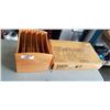 Image 1 : WALNUT FINISH STEP STOOL IN BOX AND SMALL DOCUMENT ORGANIZER