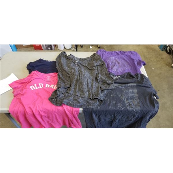 5 T SHIRTS AND LONG SLEEVES INCLDUING TOMMY HILFIGER, CALVIN KLEIN, BUFFALO., ETC SIZE MEDIUM AND LA