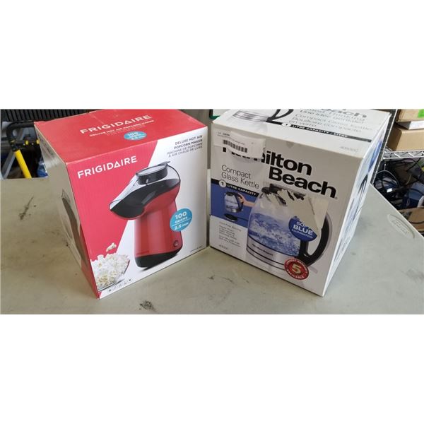 FRIDGIDAIR POPCORN MAKER AND HAMILTON BEACH KETTLE