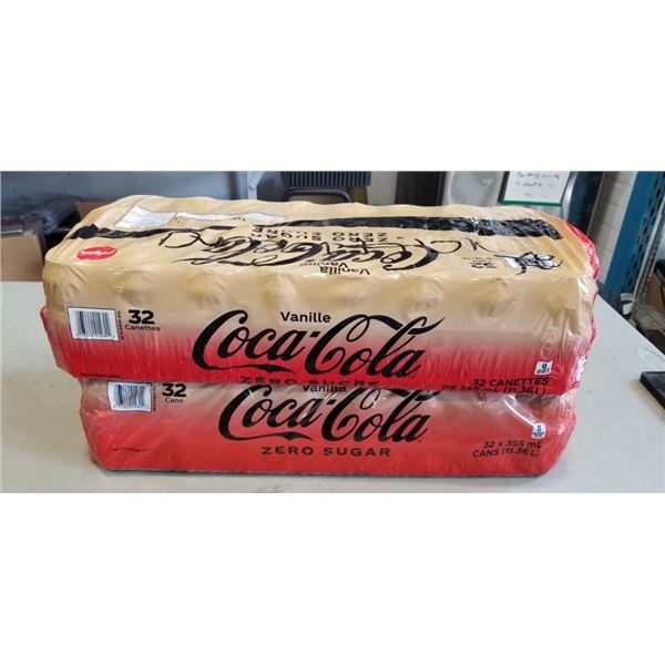 2 FLATS OF 32 CANS COCA-COLA VANILLA -  MAY BE MISSING SOME