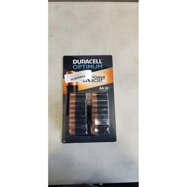 NEW DURACELL OPTIMUM 30 AA  ALKALINE BATTERIES