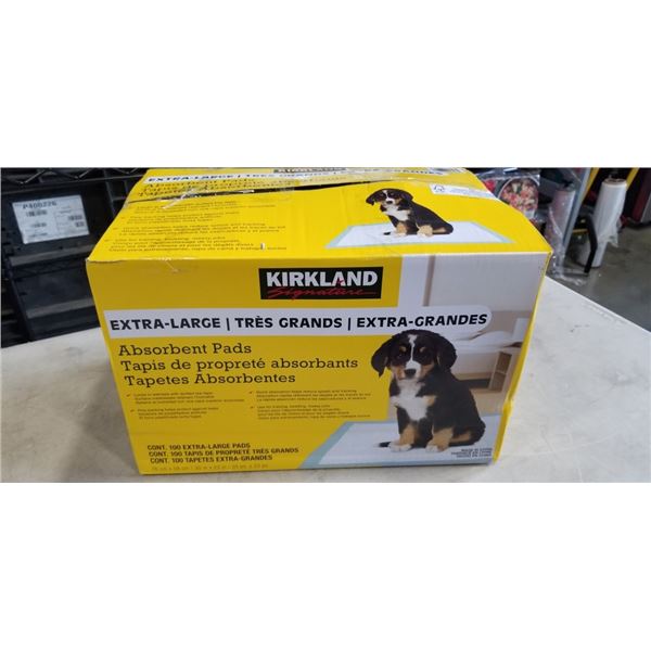 KIRKLAND CASE OF EXTRA-LARGE ABSORBANT PADS.