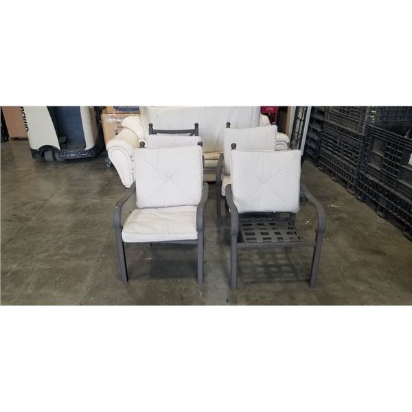 4 PATIO CHAIRS WITH CUSHIONS