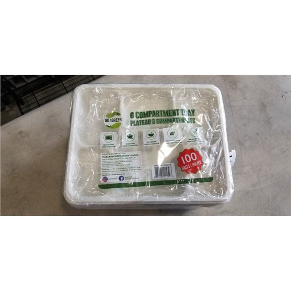 AS NEW 100 GO4GREEN PLASTIC MICROWAVE FRIENDLY FOOD TRAYS