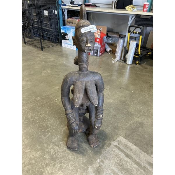 ANTIQUE HAND CARVED BALI WOOD FIGURE