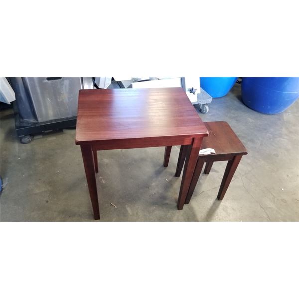 2 WOODEN SIDE TABLES