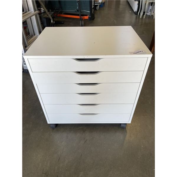 WHITE 6 DRAWER STORAGE DRESSER