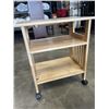Image 2 : ROLLING PINE STORAGE SHELF AND SIDE TABLE