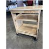 Image 4 : ROLLING PINE STORAGE SHELF AND SIDE TABLE