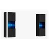 Image 1 : NEW 2PK FLOATING SHELF MEDIA CABINETS GLOSSY BLACK FINISH W/ LED LIGHTS