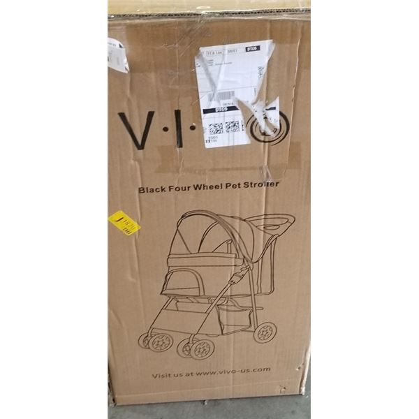 VIVO BLACK FOUR WHEEL PET STROLLER