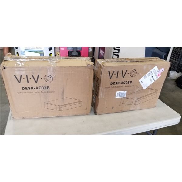 2 VIVO BLACK PULL OUT UNDER DESK DRAWER