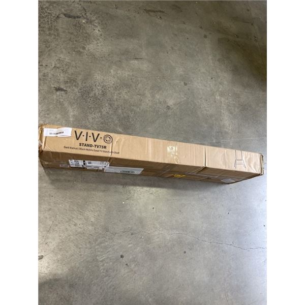 VIVO DARK WANLUT/BLACK MOBILE EASEL TV STAND WITH SHELF