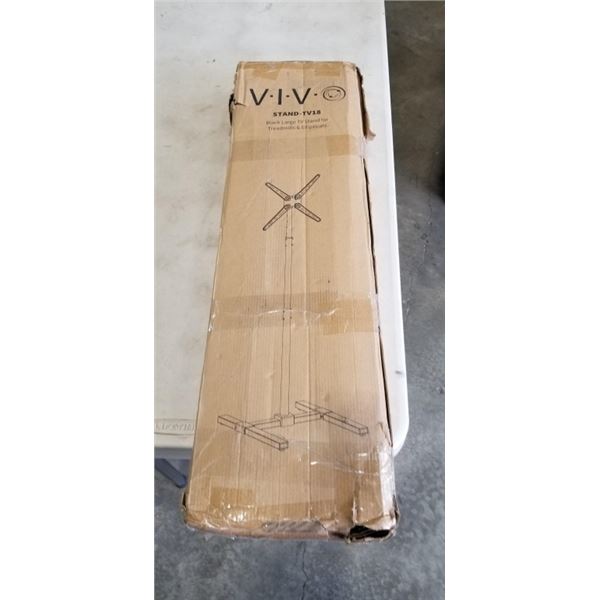 VIVO BLACK LARGE TV STAND FOR TREADMILLS & ELLIPTICALS