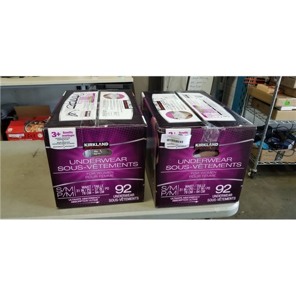 2 CASES LADIES S/M DEPENDS UNDERWEAR