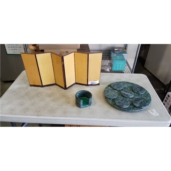 JADE LAZY SUSAN W/ COASTER SET AND MINI TABLE TOP DIVIDER