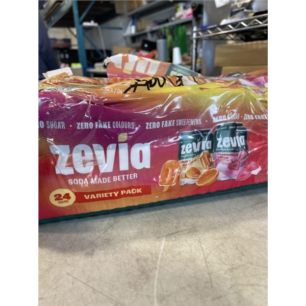 FLAT OF ZEVIA ZERO SUGAR SODA - SOME MAY BE MISSING