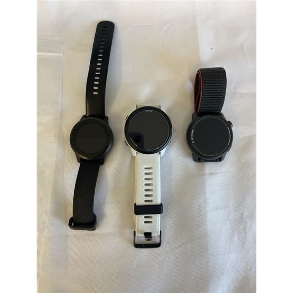 GARMIN FORERUNNER 745, GARMIN VIVOACTIVE 4S, AND COROS PACE 3 SMARTWATCHES, PARTS ONLY, UNTESTED