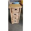 Image 1 : WOOD AND WICKER 4 DRAWER ORGANIZER