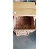 Image 2 : WOOD AND WICKER 4 DRAWER ORGANIZER