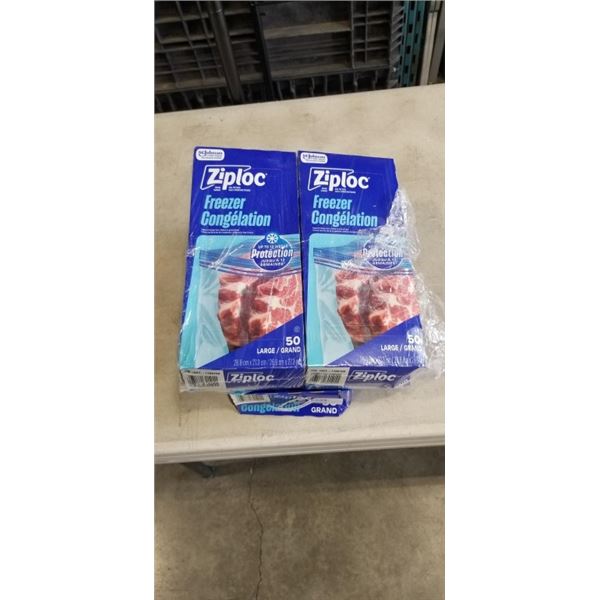 3 PACKS ZIPLOC FREEZER BAGS. 50 LARGE BAGS PER PACK