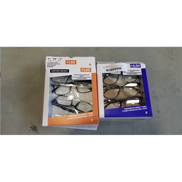 2 FOSTER GRANT 3PK READING GLASSES - +2.5 AND +1.25