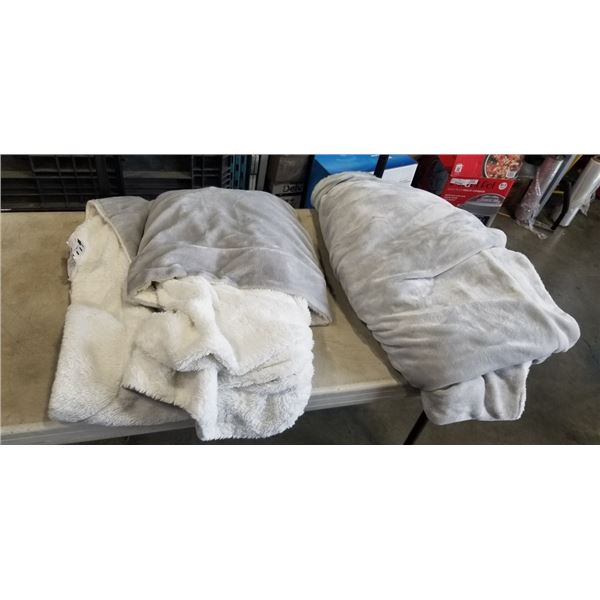 2 FAUX FUR MINK THROWS
