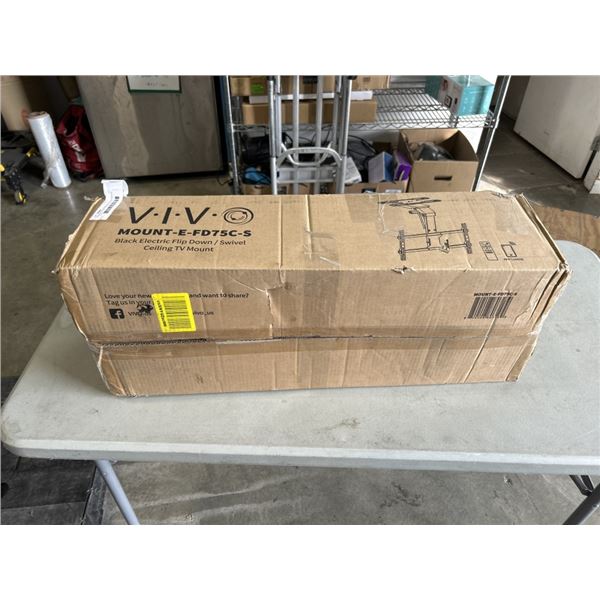 VIVO BLACK ELECTRIC FLIP DOWN/SWIVEL CEILING TV MOUNT