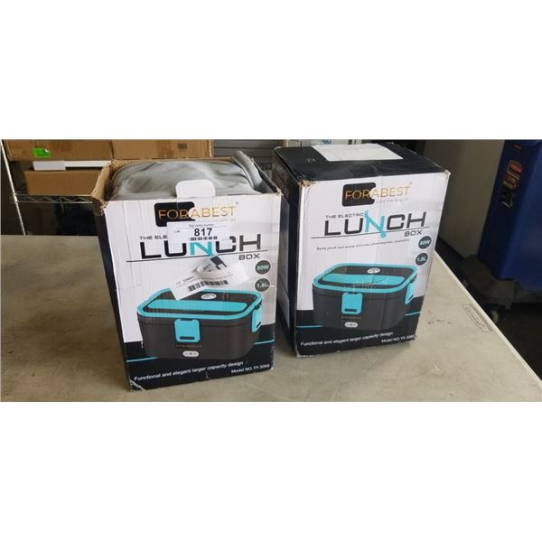 2 BLUE FORABEST ELECTRIC LUNCH BOXES MODEL YY-3066