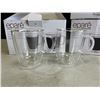 Image 2 : SET OF 6 NEW EPARE 12OZ COFFEE MUG SET, DUAL WALL INSULATED GLASS RETAIL $54 EACH, 3 SETS OF 2, TOTA