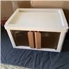 Image 3 : 2 NEW MINI STORAGE BOX WITH BARN DOORS