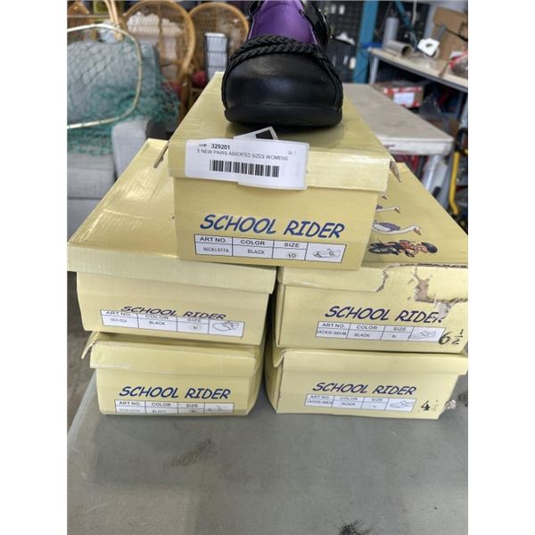 5 NEW PAIRS ASSORTED SIZES WOMENS SHOES