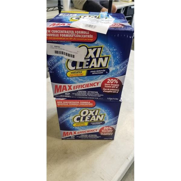 2 NEW OXI CLEAN MAX EFFICIENCY STAIN REMOVER. 5.25 KG EACH
