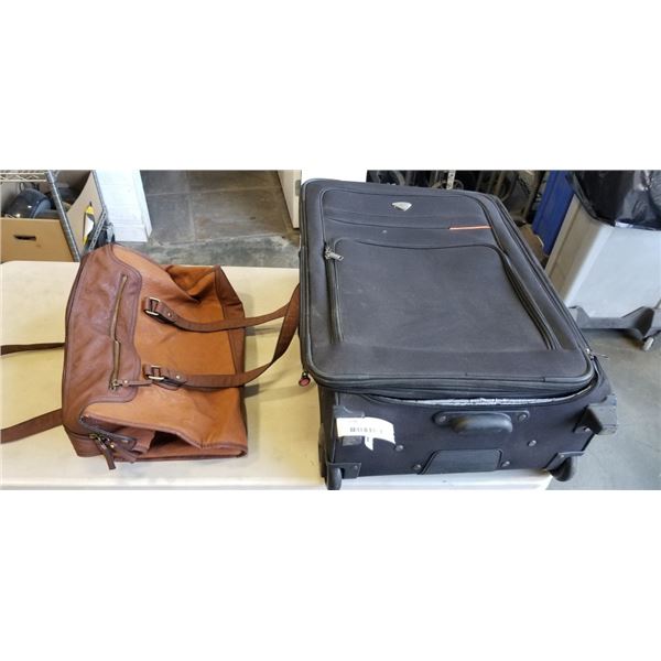 RENWICK LUGGAGE BAG AND VINTAGE BROWN BAG